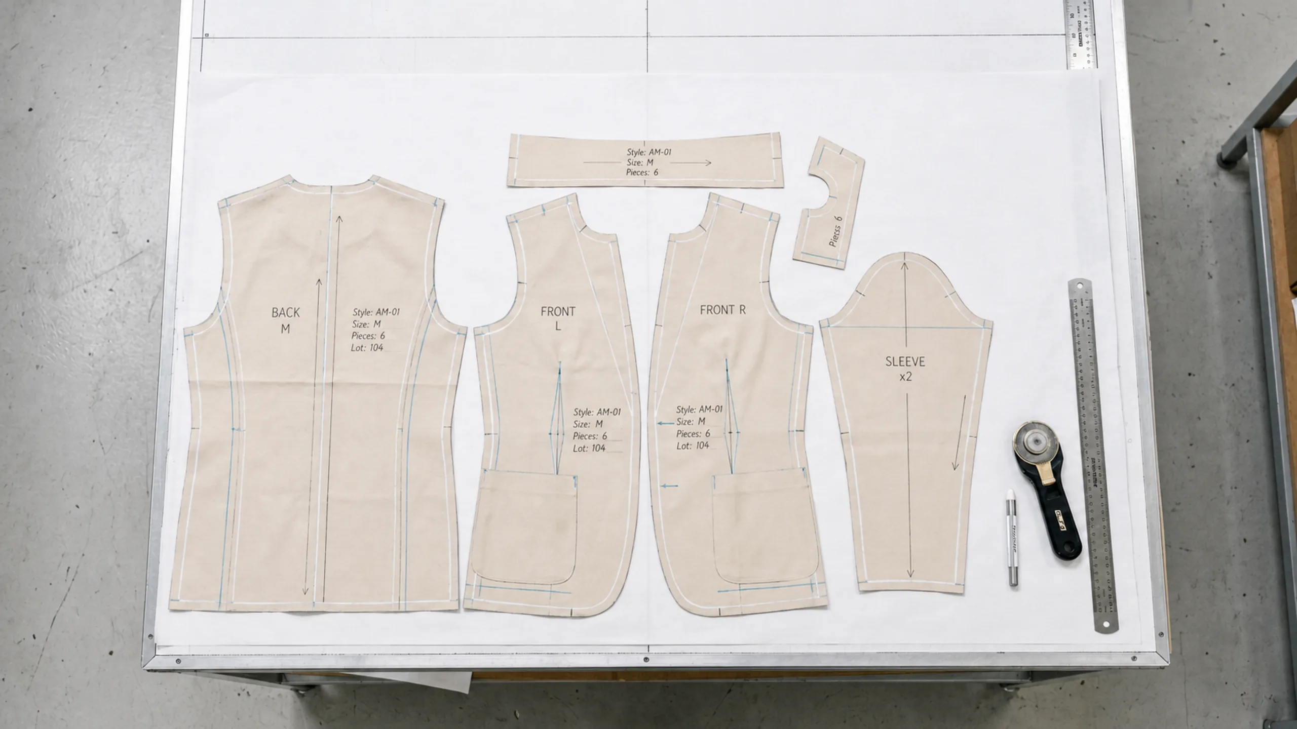 Pattern references used to compare blank apparel and cut-and-sew manufacturing