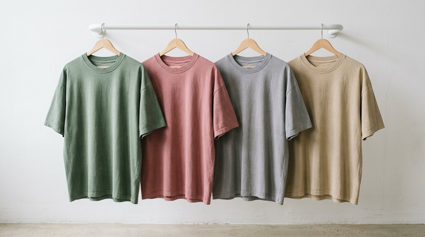 DRIOV garment dyed vintage wash blank t-shirts — wholesale
