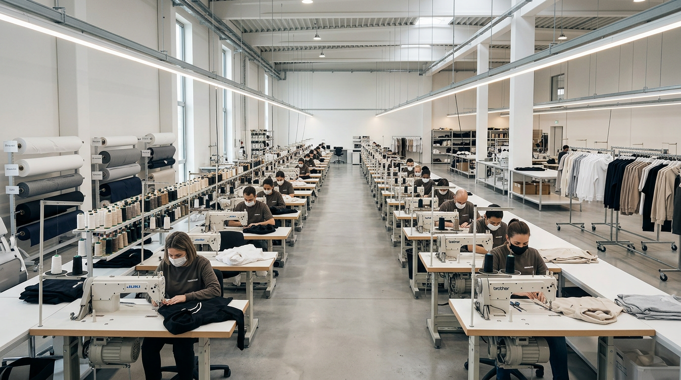 DRIOV manufacturing facility — sewing floor