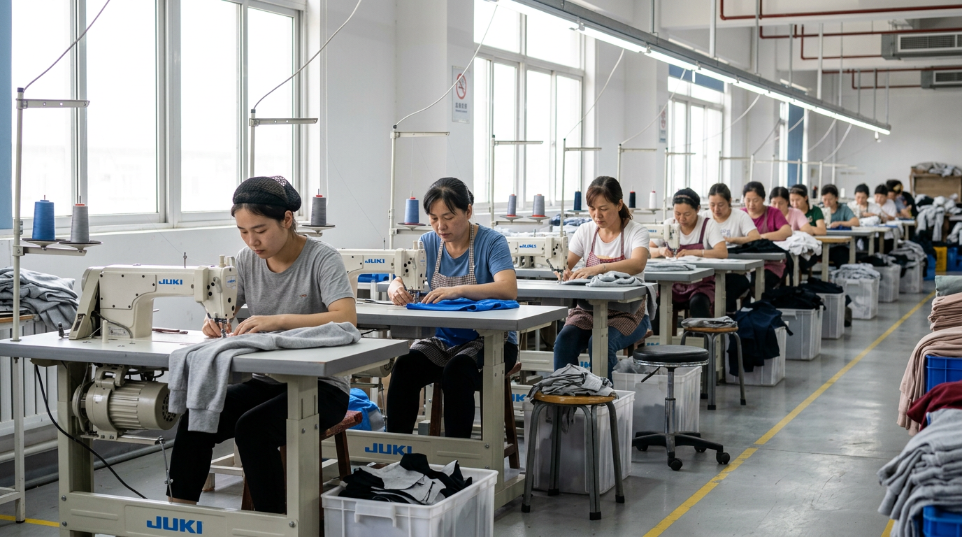 Production floor at DRIOV Quanzhou garment factory