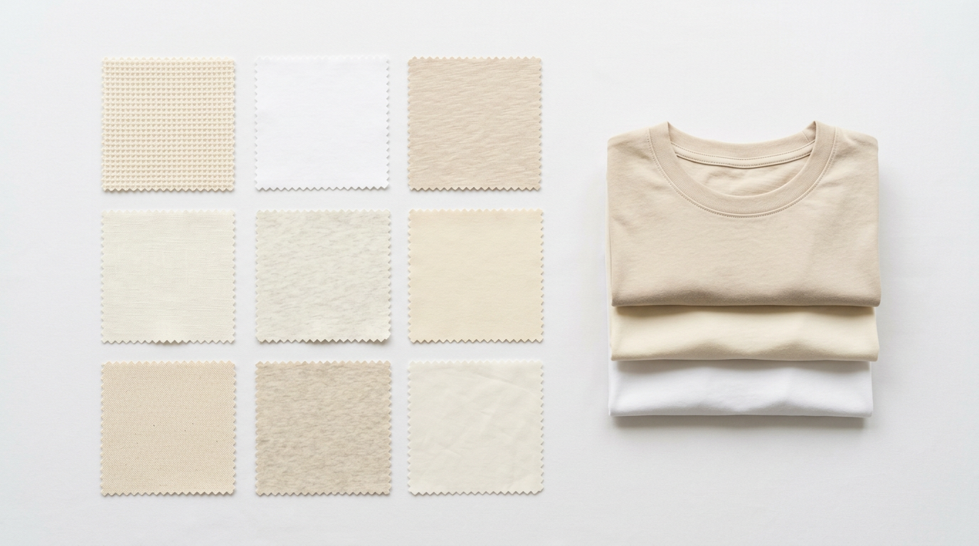 Premium cotton fabric swatches and blank apparel — Quanzhou supply chain